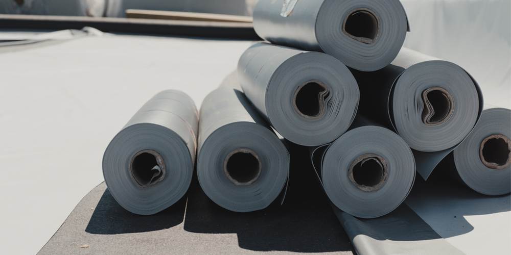Rolls of rubber membrane for a commercial roof