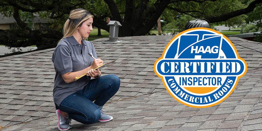 haag certified inspector on a roof